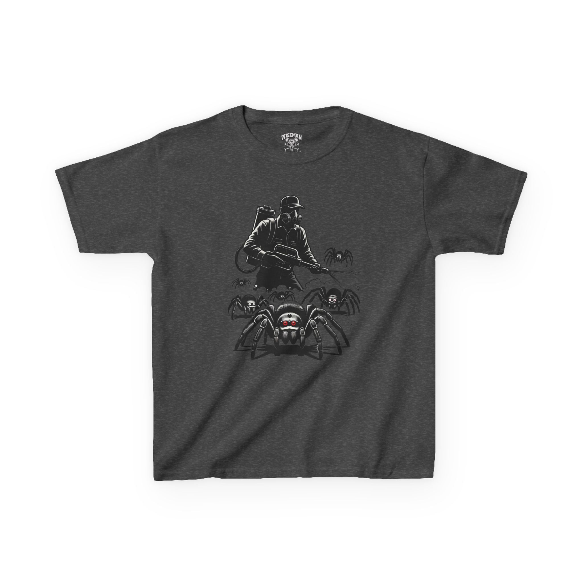 Kids Spider Apocalypse Tee — Creepy Crawly with Exterminator Graphic