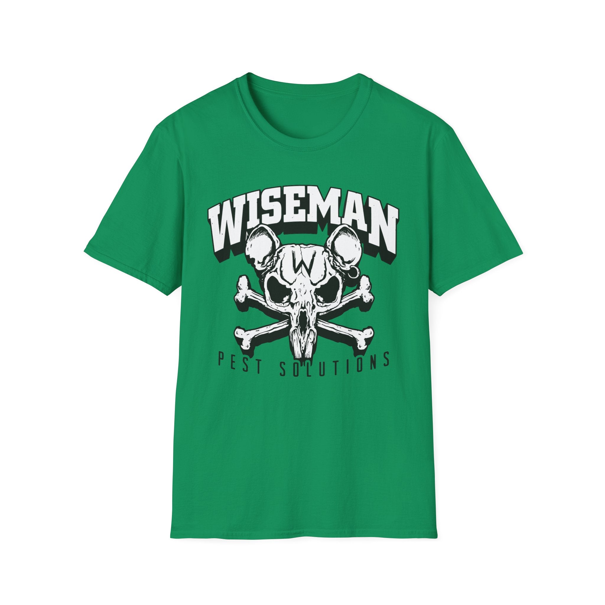 Wiseman Pest Solutions Rat Skull Logo T-Shirt | Exterminator Graphic Tee