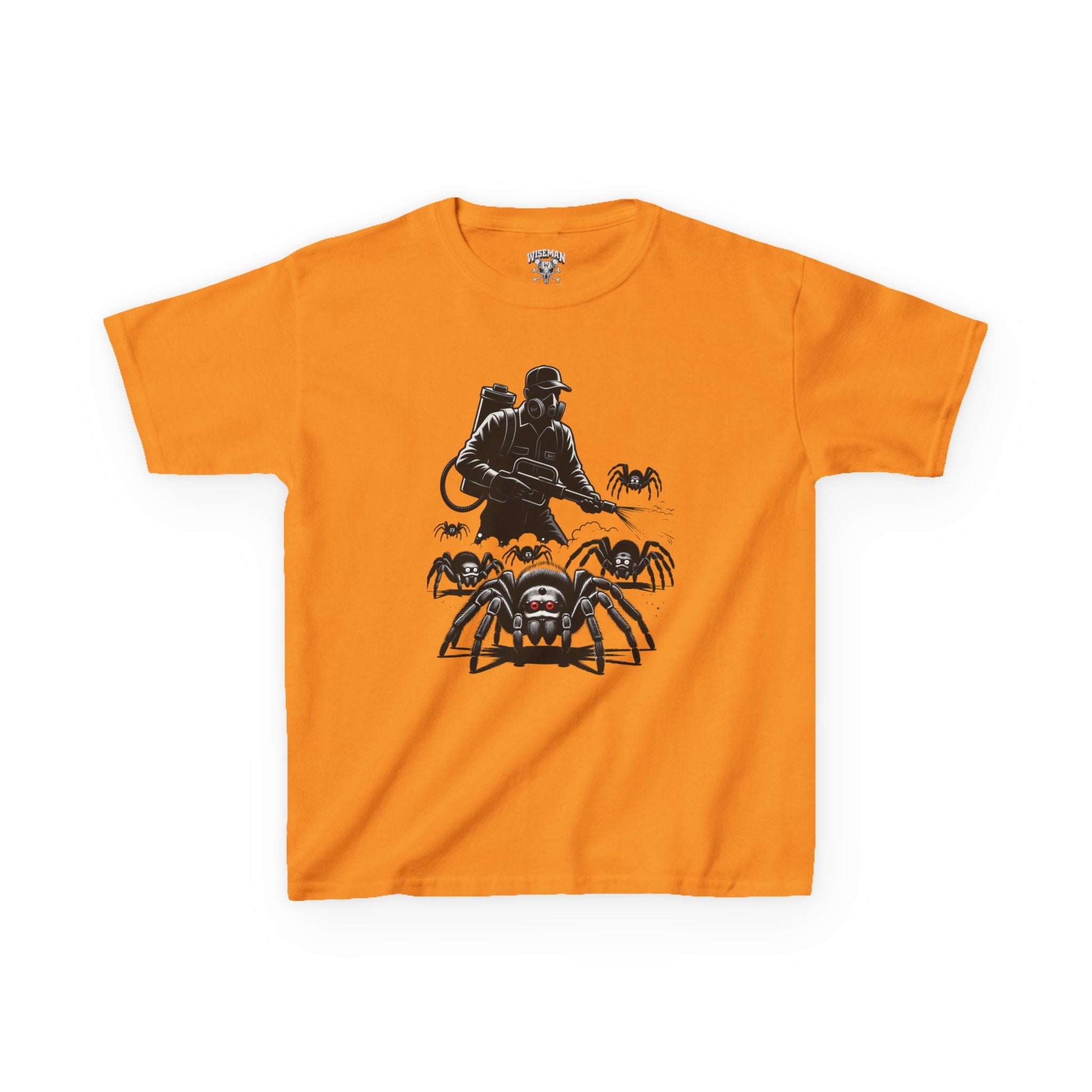 Kids Spider Apocalypse Tee — Creepy Crawly with Exterminator Graphic