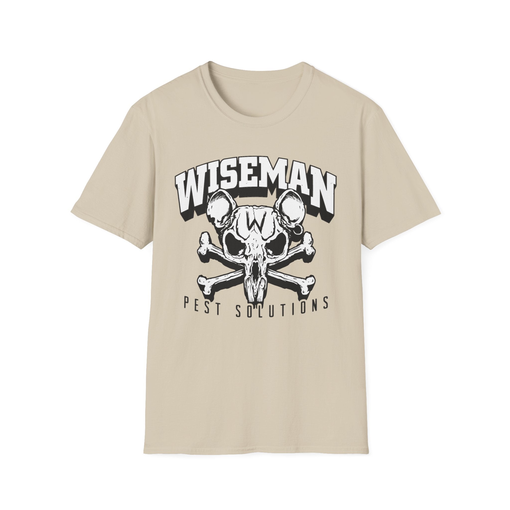 Wiseman Pest Solutions Rat Skull Logo T-Shirt | Exterminator Graphic Tee