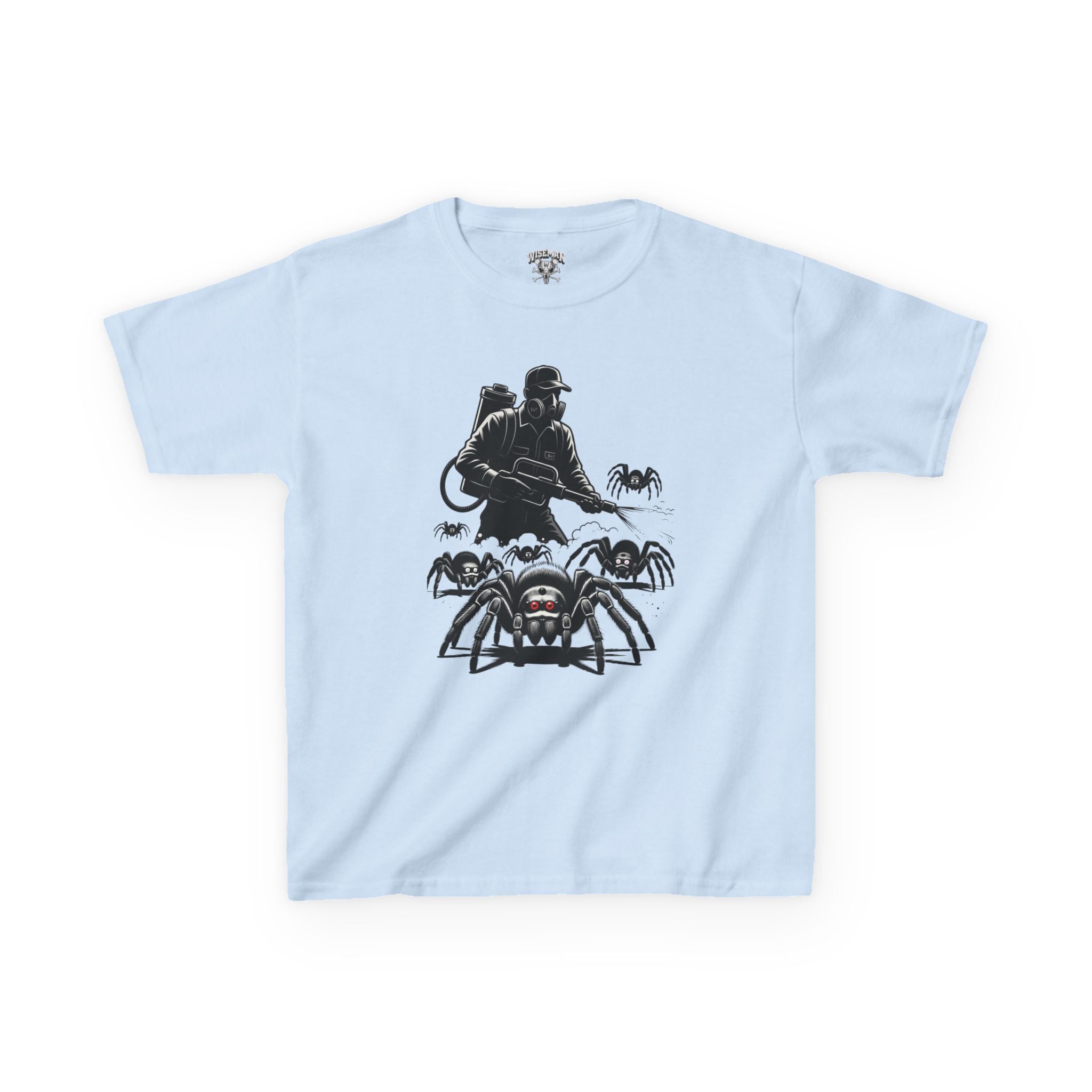 Kids Spider Apocalypse Tee — Creepy Crawly with Exterminator Graphic