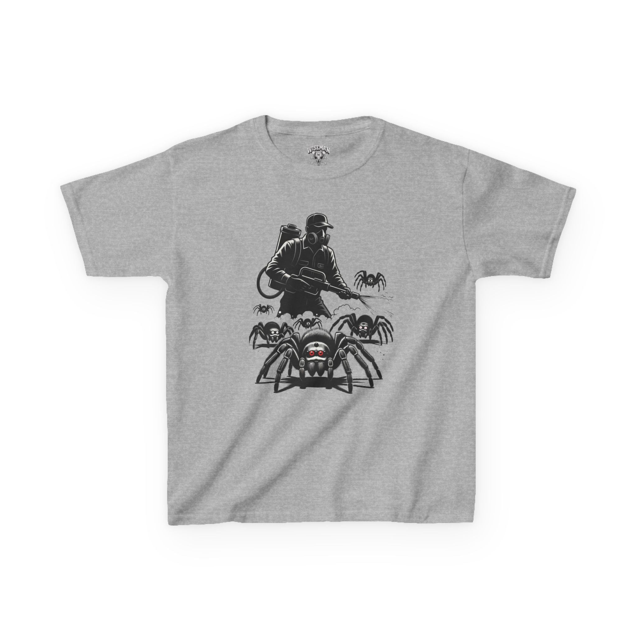 Kids Spider Apocalypse Tee — Creepy Crawly with Exterminator Graphic