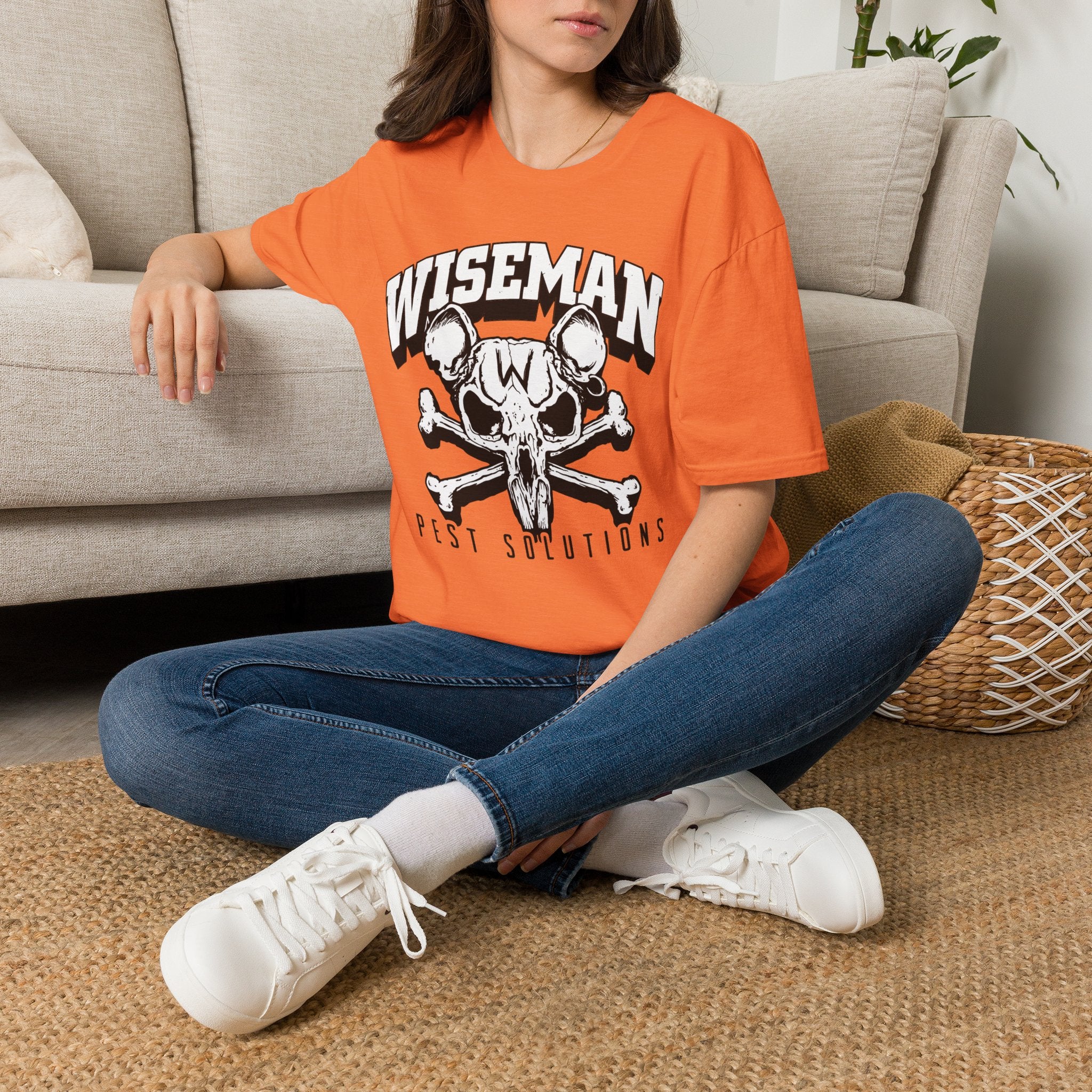 Wiseman Pest Solutions Rat Skull Logo T-Shirt | Exterminator Graphic Tee