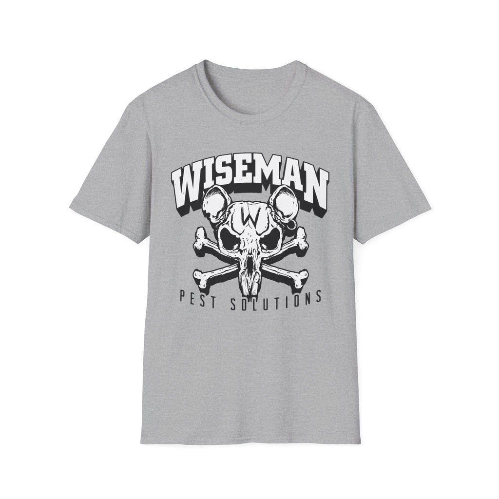 Wiseman Pest Solutions Rat Skull Logo T-Shirt | Exterminator Graphic Tee
