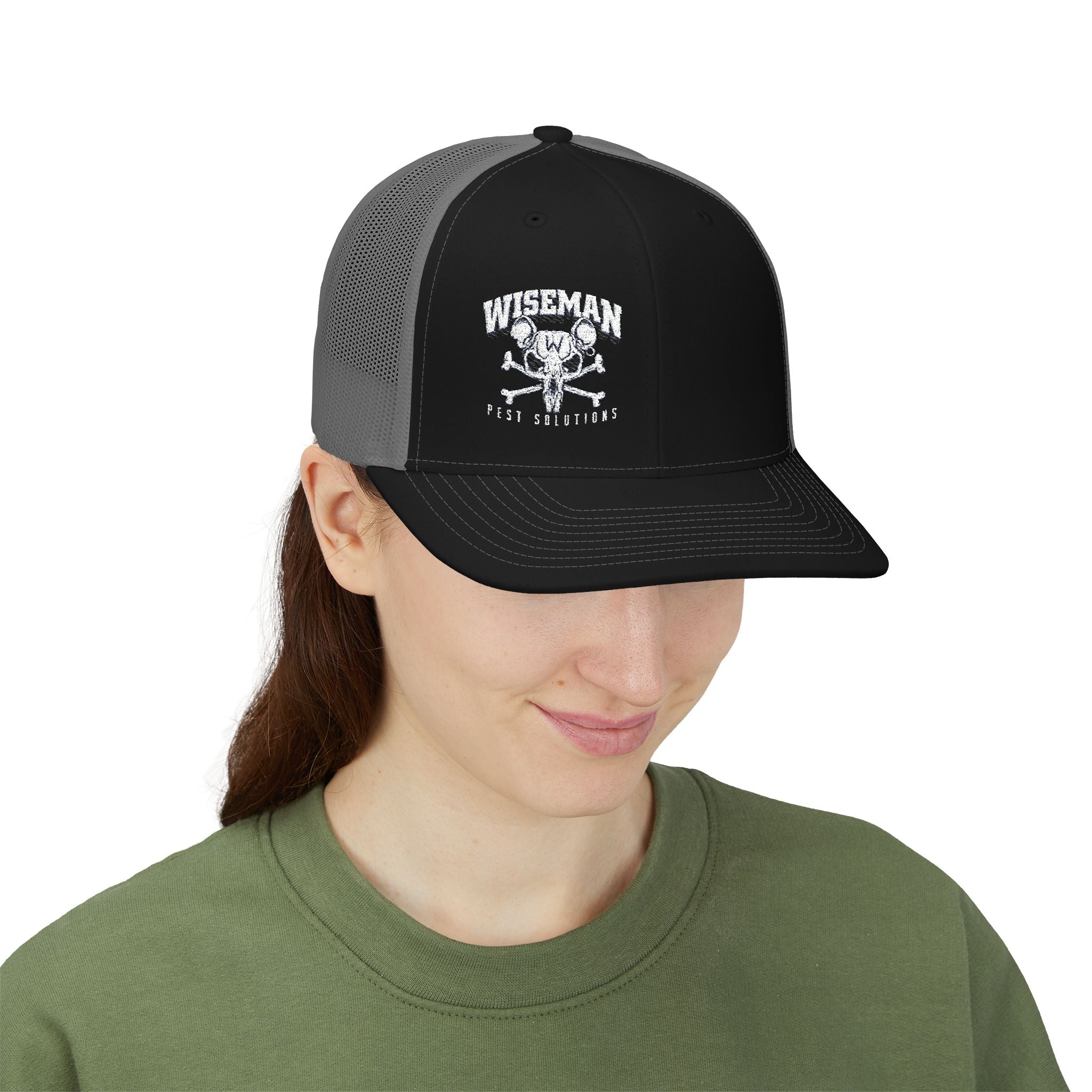 Rat Skull Trucker Cap - Wiseman Pest Solutions Snapback