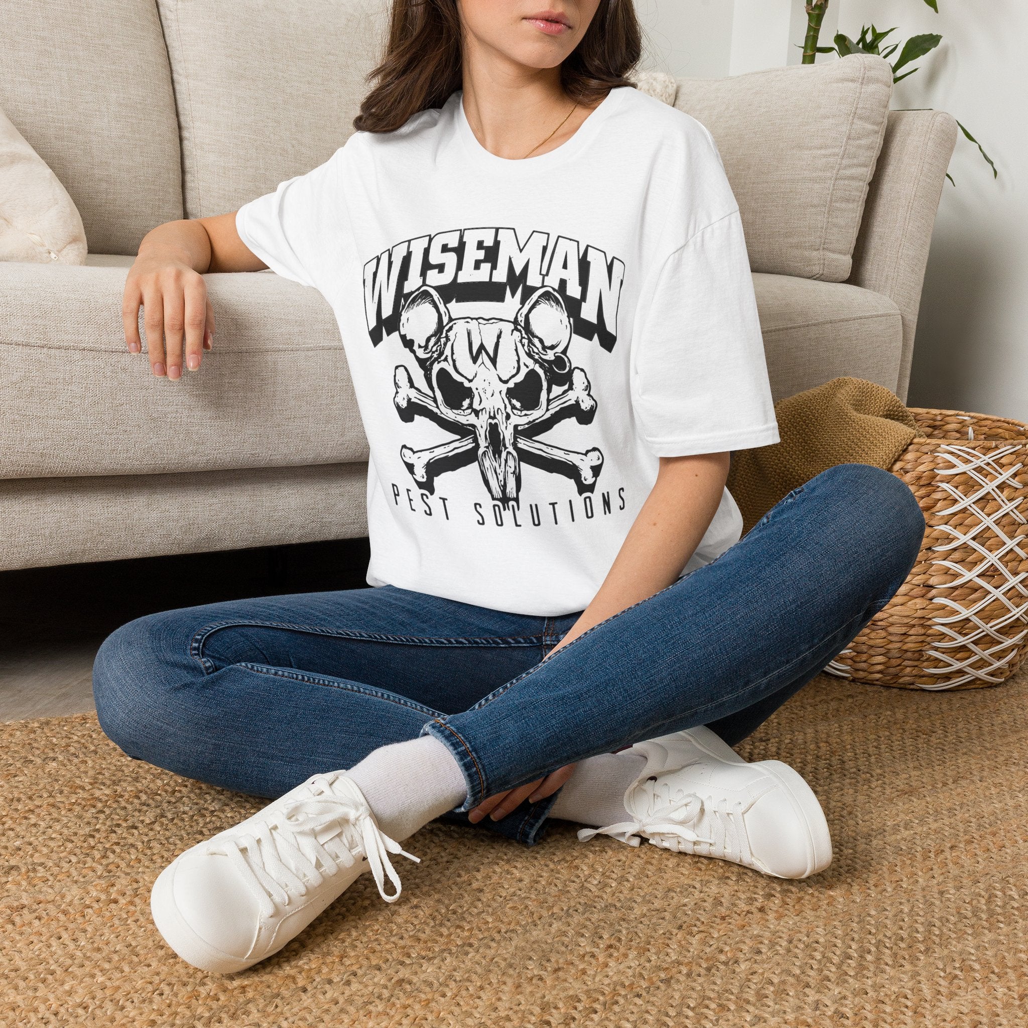 Wiseman Pest Solutions Rat Skull Logo T-Shirt | Exterminator Graphic Tee