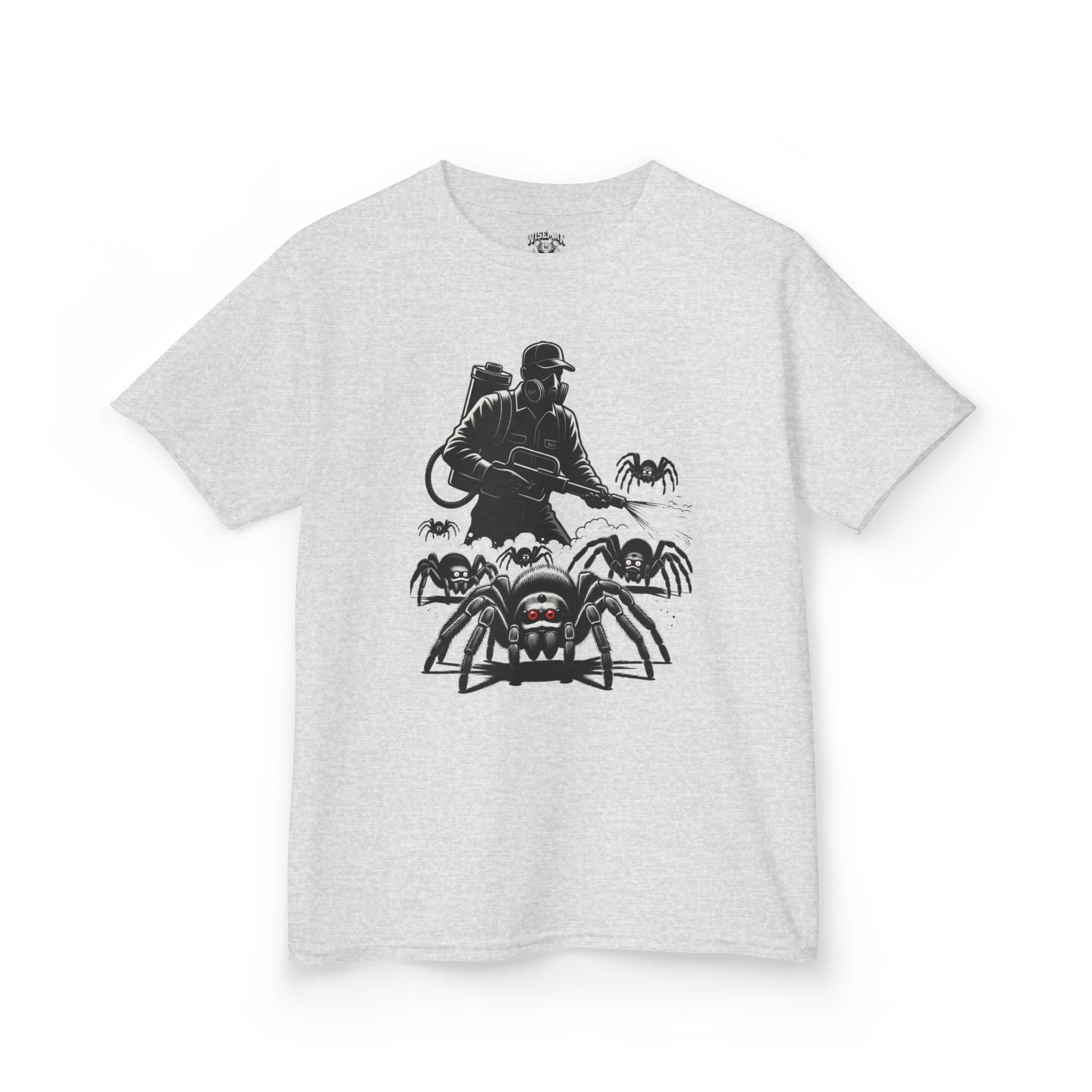 Kids Spider Apocalypse Tee — Creepy Crawly with Exterminator Graphic