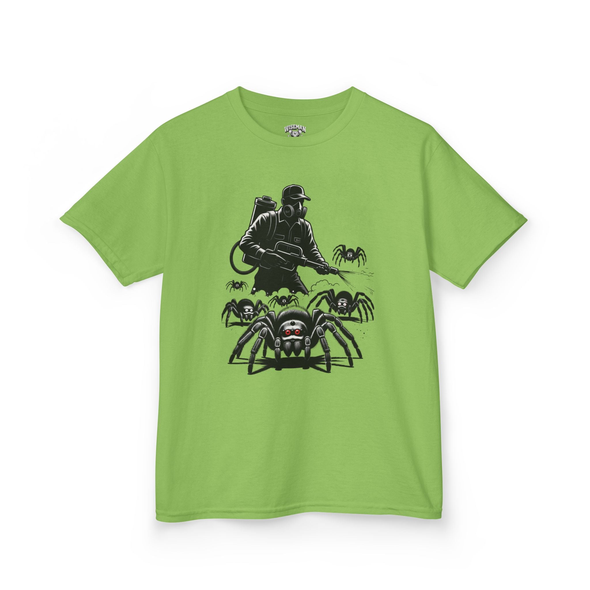 Kids Spider Apocalypse Tee — Creepy Crawly with Exterminator Graphic