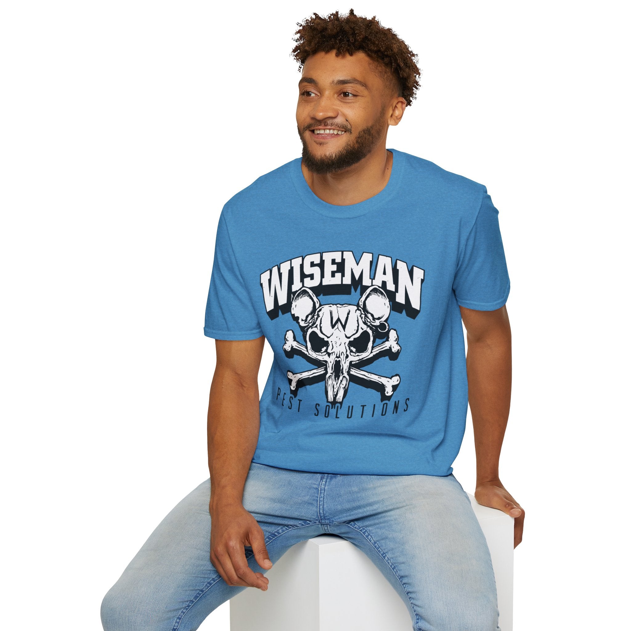 Wiseman Pest Solutions Rat Skull Logo T-Shirt | Exterminator Graphic Tee