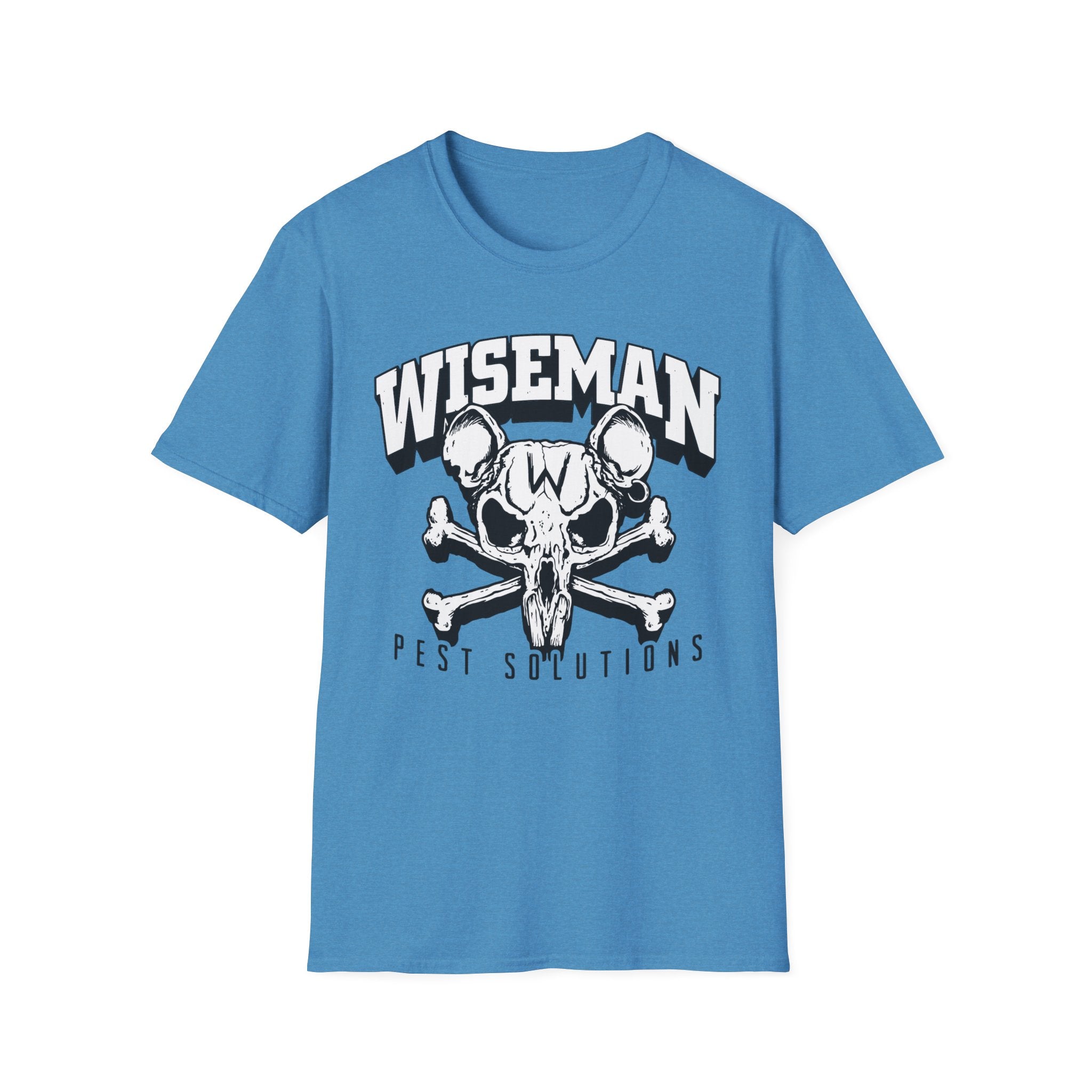 Wiseman Pest Solutions Rat Skull Logo T-Shirt | Exterminator Graphic Tee