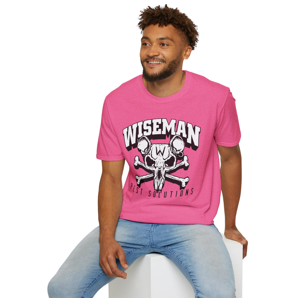 Wiseman Pest Solutions Rat Skull Logo T-Shirt | Exterminator Graphic Tee