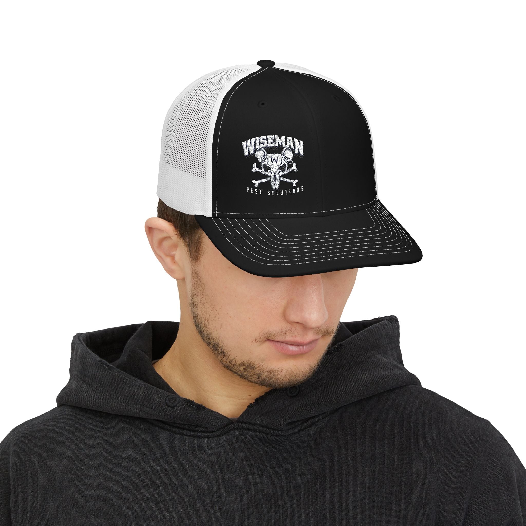 Rat Skull Trucker Cap - Wiseman Pest Solutions Snapback