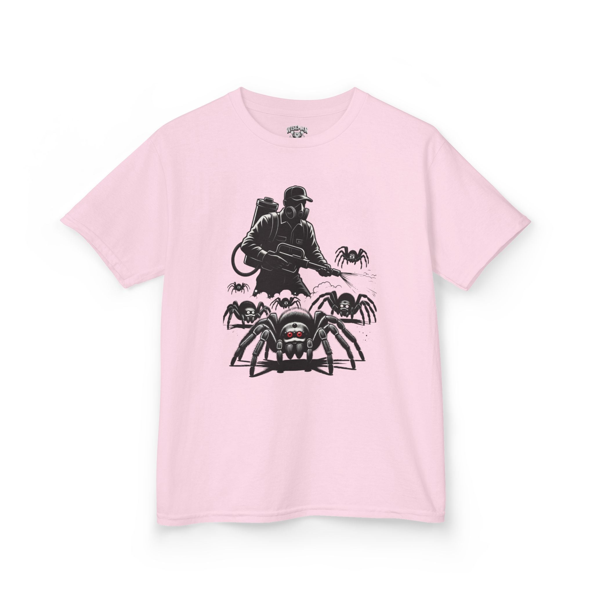 Kids Spider Apocalypse Tee — Creepy Crawly with Exterminator Graphic