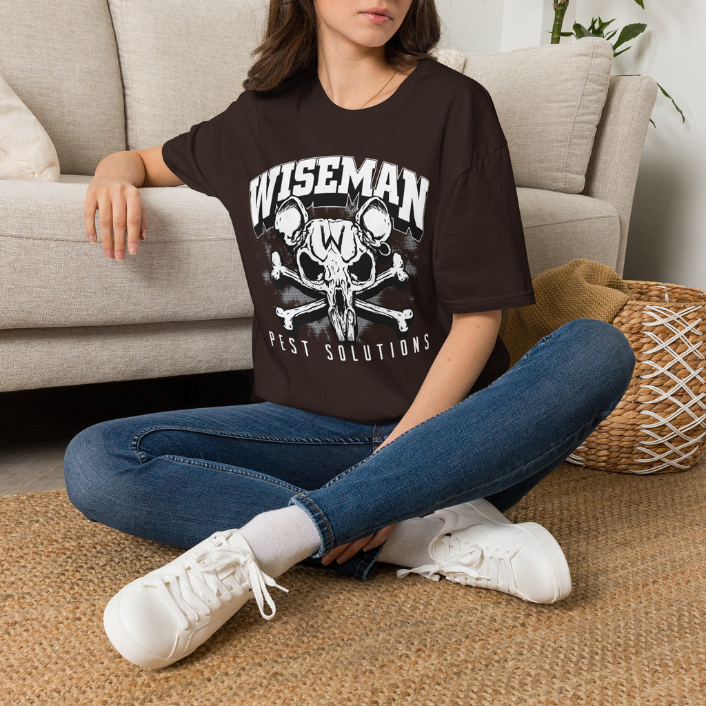 Wiseman Pest Solutions Rat Skull Logo T-Shirt | Exterminator Graphic Tee
