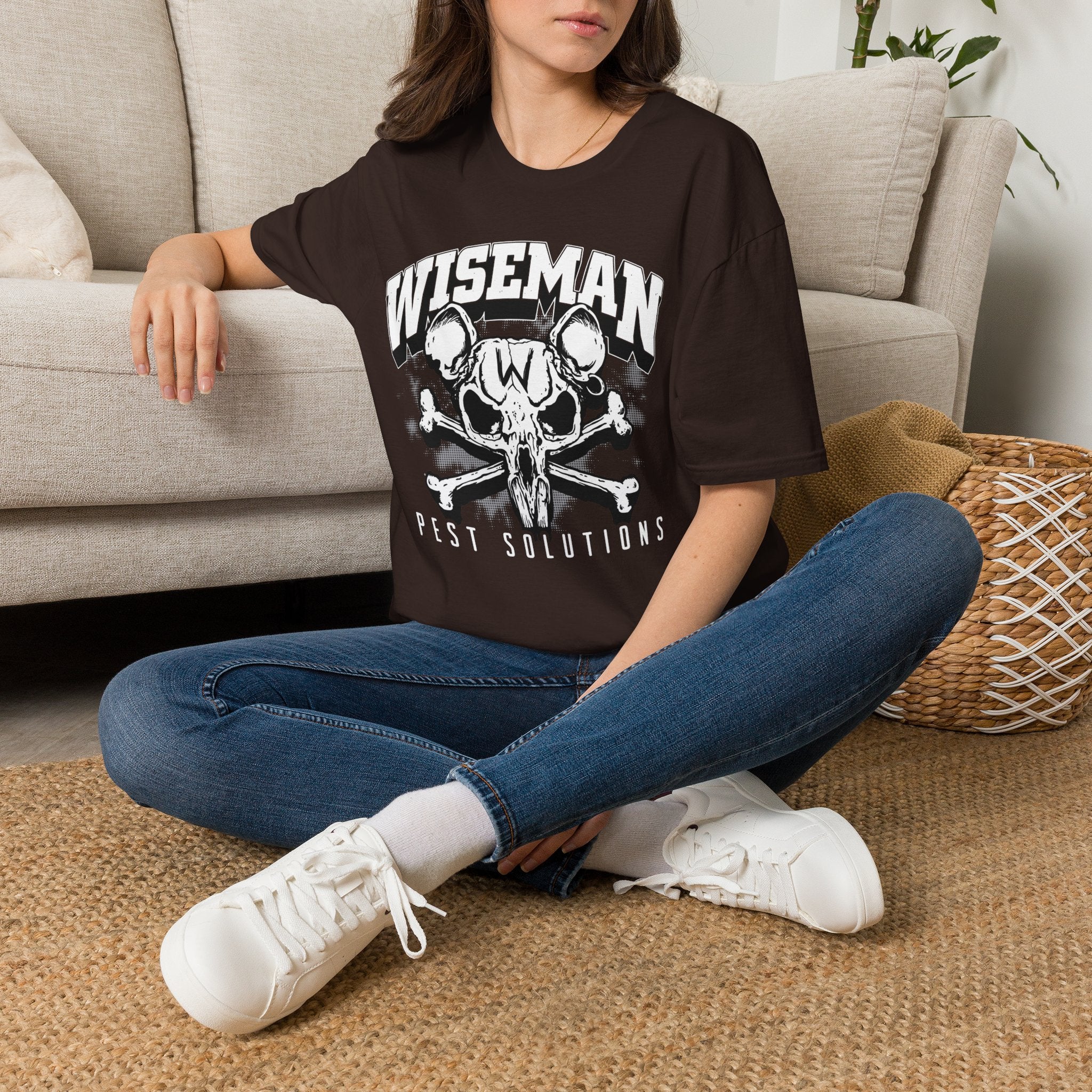 Wiseman Pest Solutions Rat Skull Logo T-Shirt | Exterminator Graphic Tee
