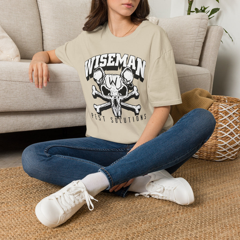 Wiseman Pest Solutions Rat Skull Logo T-Shirt | Exterminator Graphic Tee