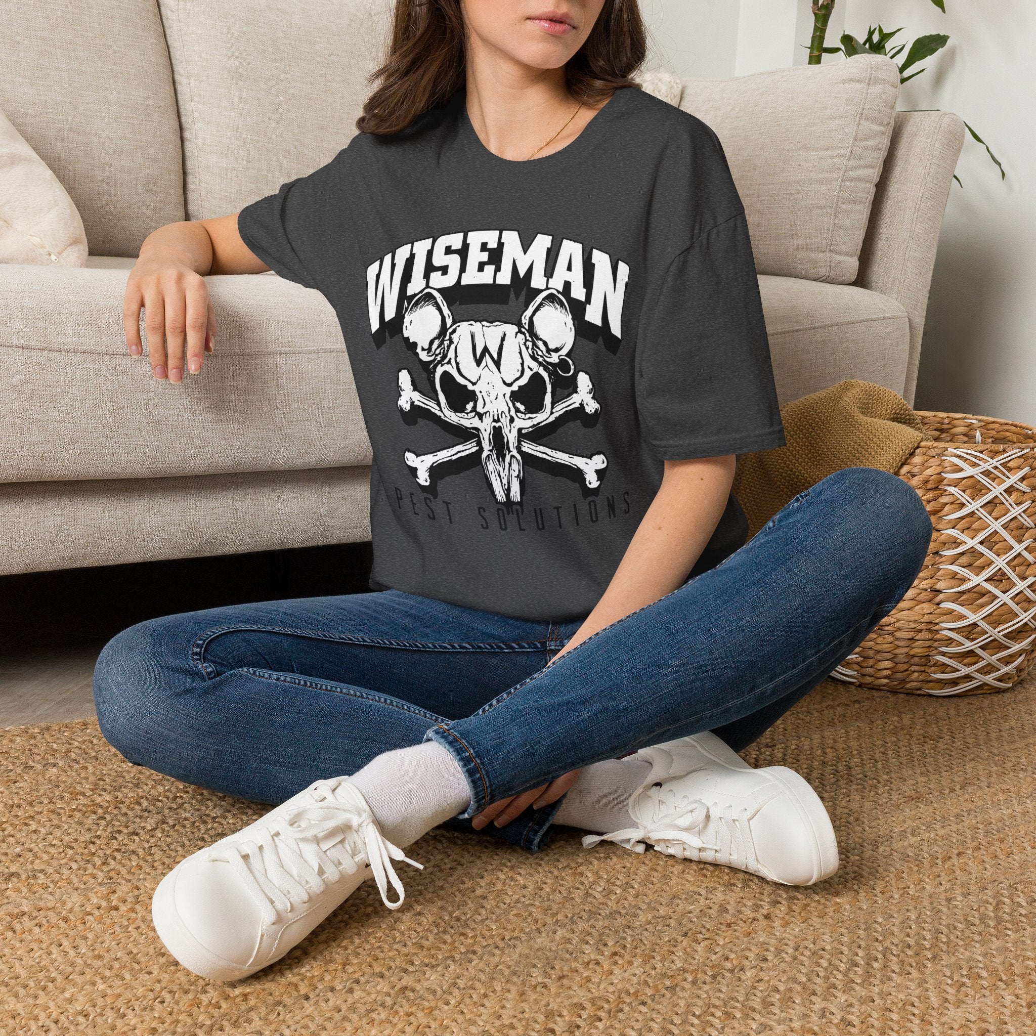 Wiseman Pest Solutions Rat Skull Logo T-Shirt | Exterminator Graphic Tee