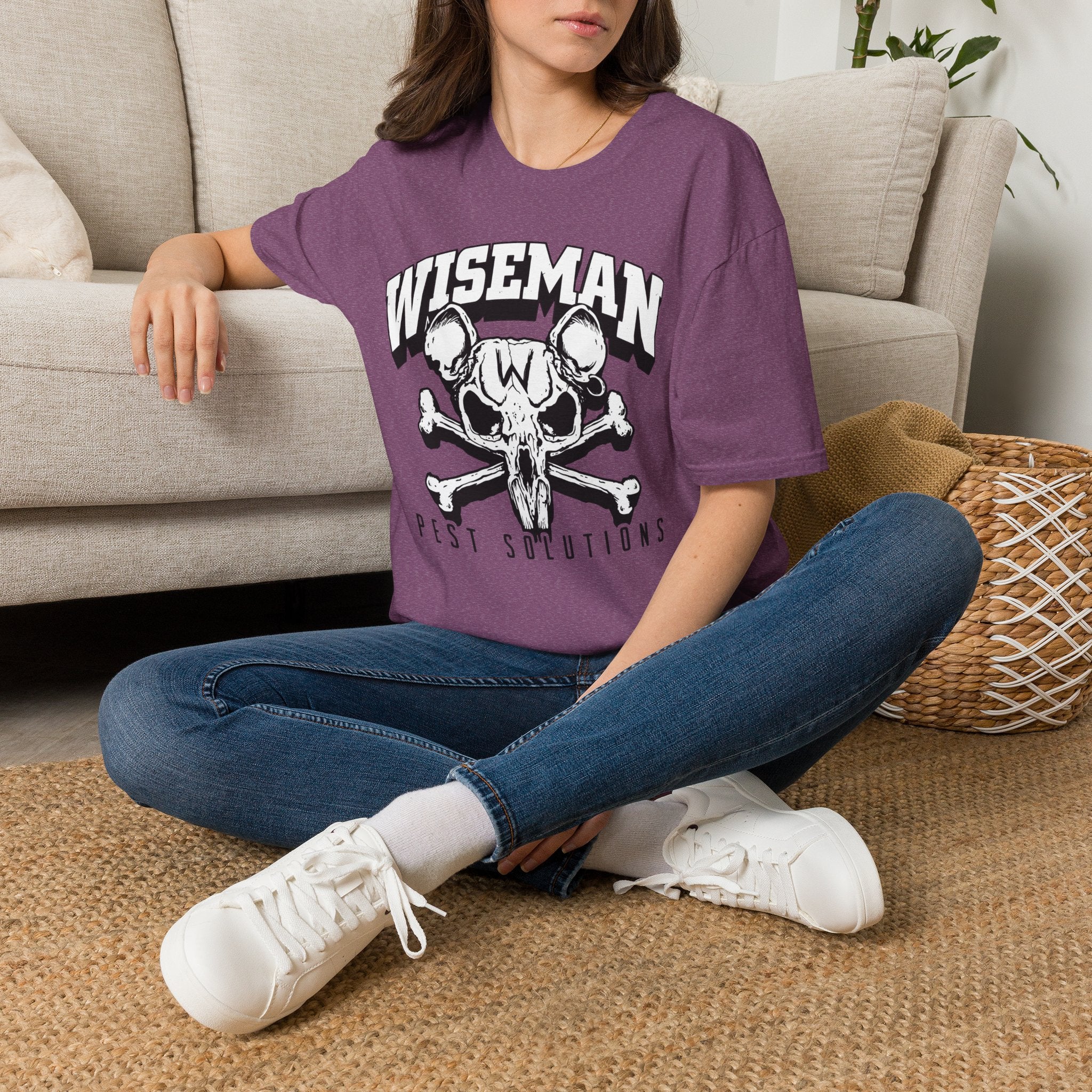 Wiseman Pest Solutions Rat Skull Logo T-Shirt | Exterminator Graphic Tee