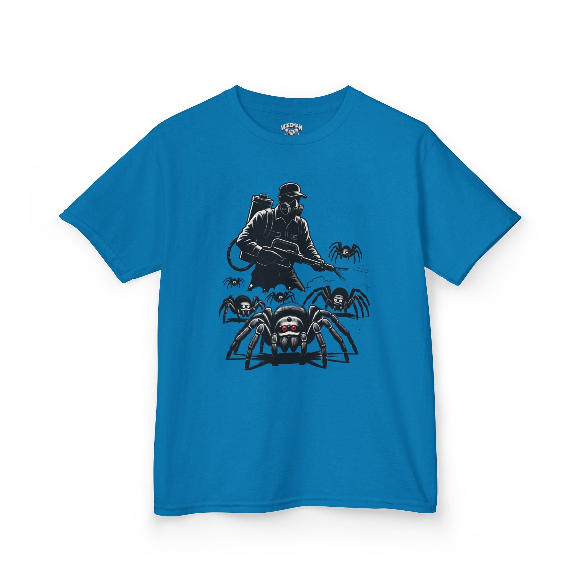Kids Spider Apocalypse Tee — Creepy Crawly with Exterminator Graphic