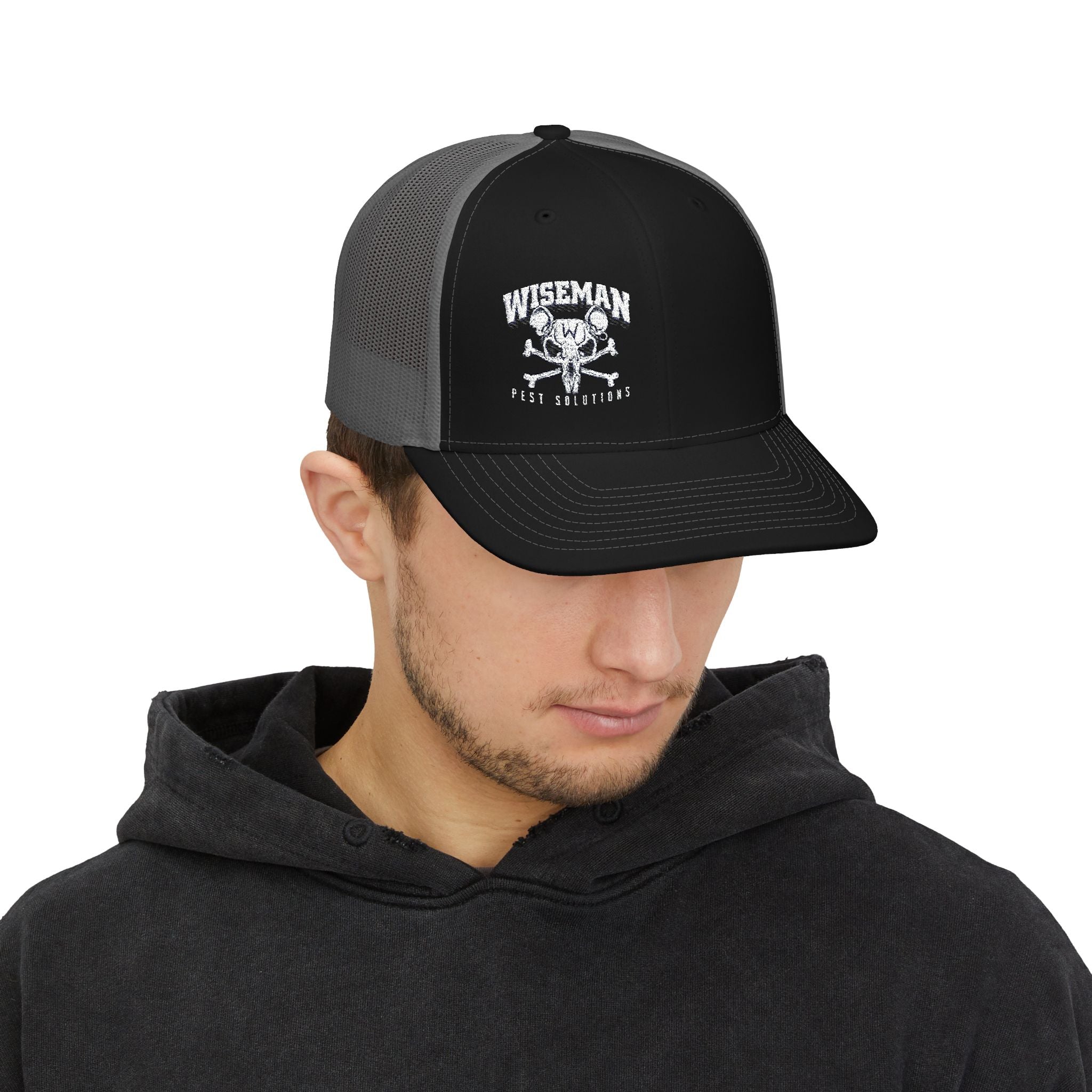 Rat Skull Trucker Cap - Wiseman Pest Solutions Snapback
