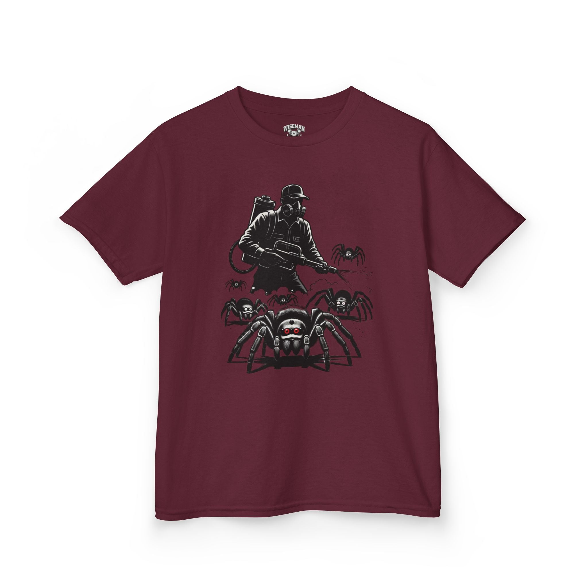Kids Spider Apocalypse Tee — Creepy Crawly with Exterminator Graphic