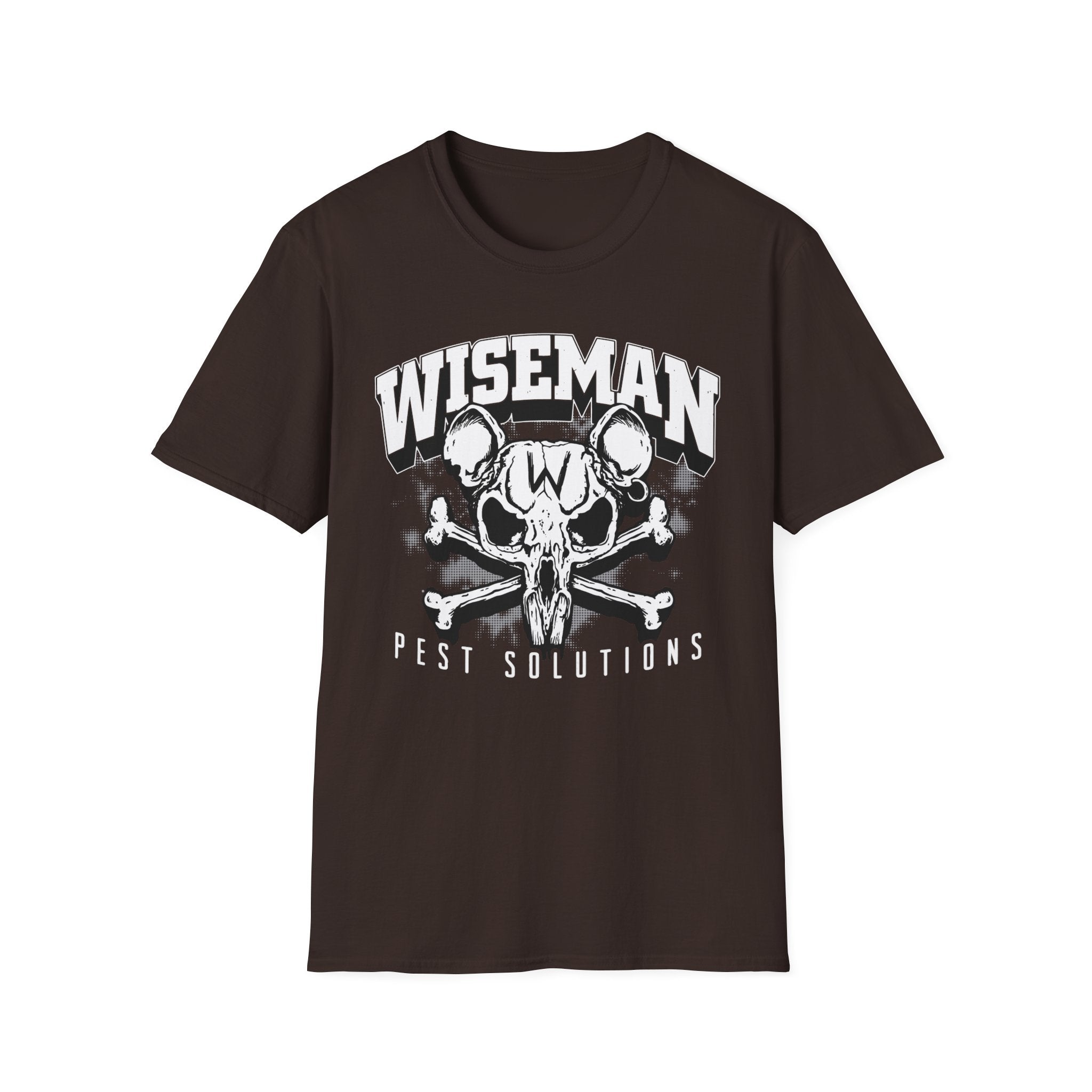Wiseman Pest Solutions Rat Skull Logo T-Shirt | Exterminator Graphic Tee