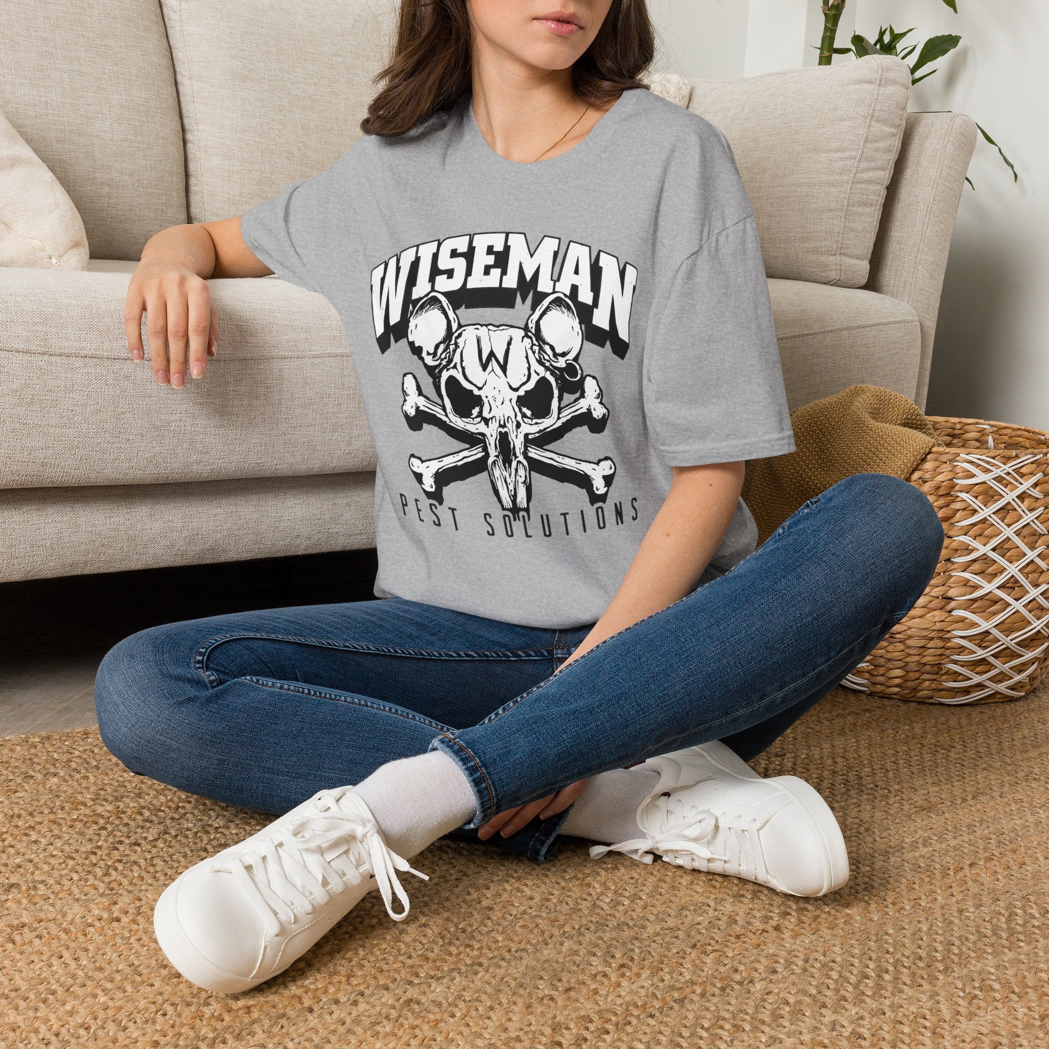 Wiseman Pest Solutions Rat Skull Logo T-Shirt | Exterminator Graphic Tee