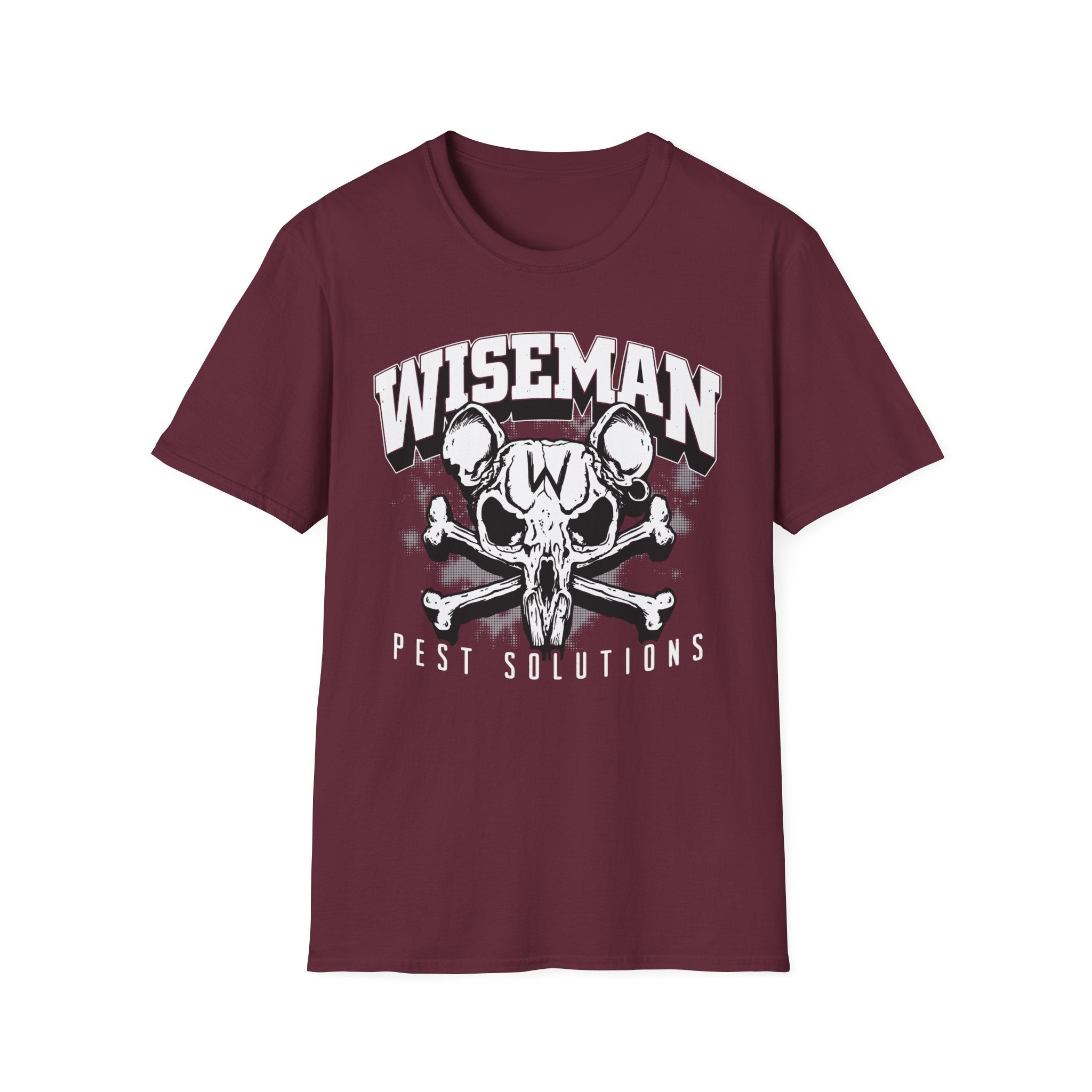 Wiseman Pest Solutions Rat Skull Logo T-Shirt | Exterminator Graphic Tee