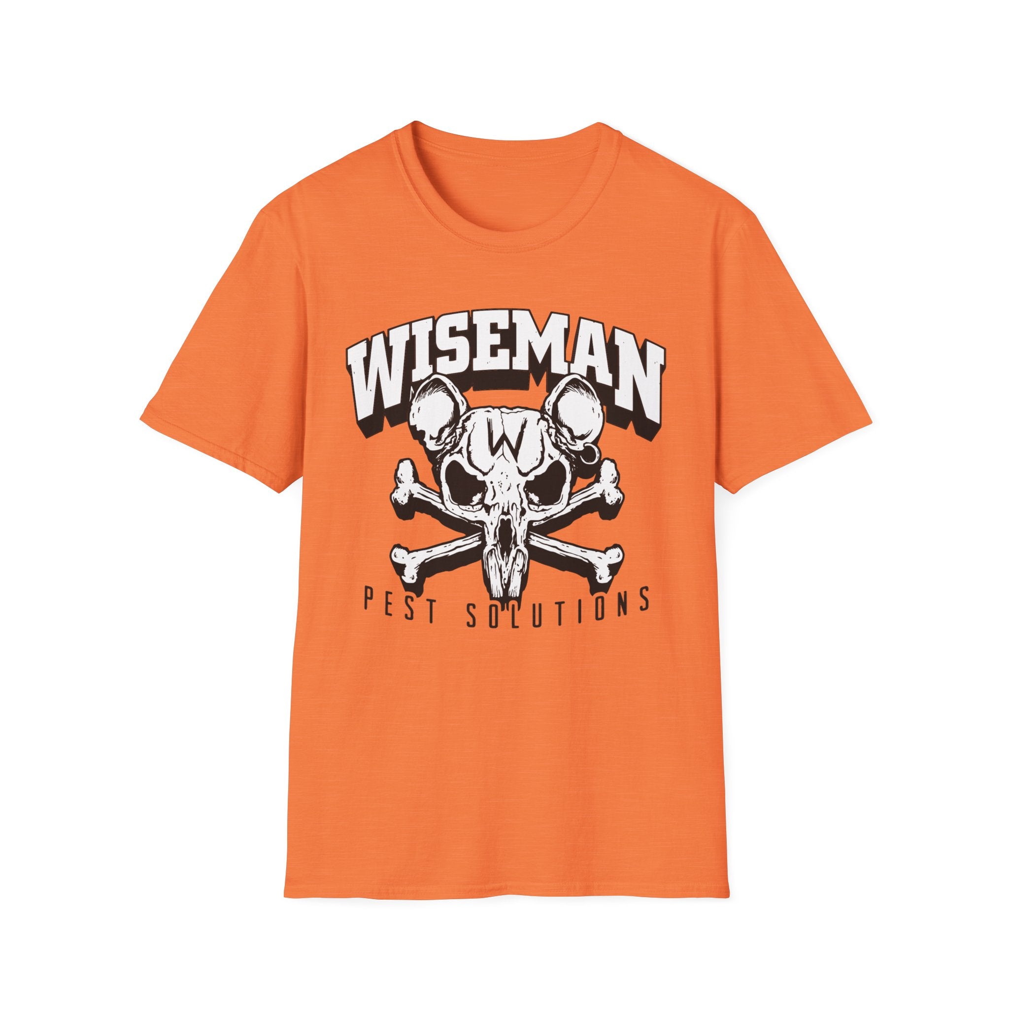 Wiseman Pest Solutions Rat Skull Logo T-Shirt | Exterminator Graphic Tee
