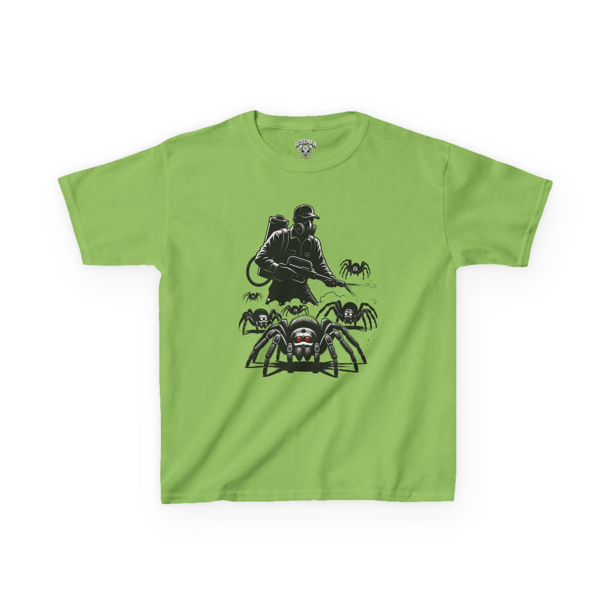Kids Spider Apocalypse Tee — Creepy Crawly with Exterminator Graphic
