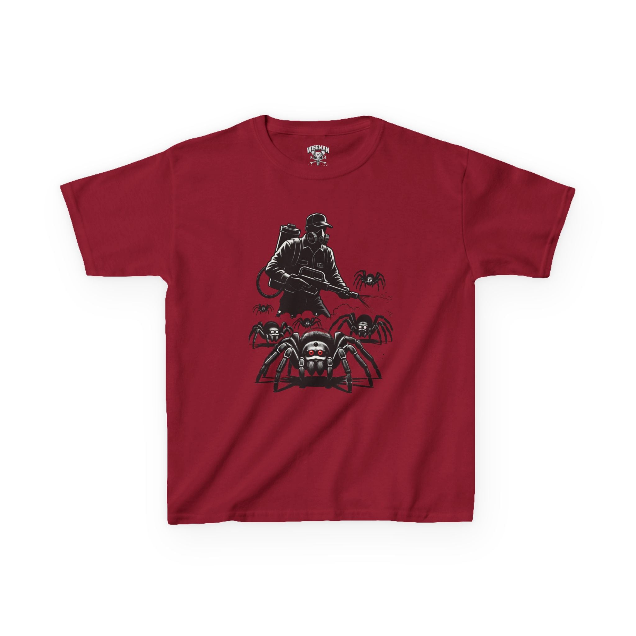 Kids Spider Apocalypse Tee — Creepy Crawly with Exterminator Graphic