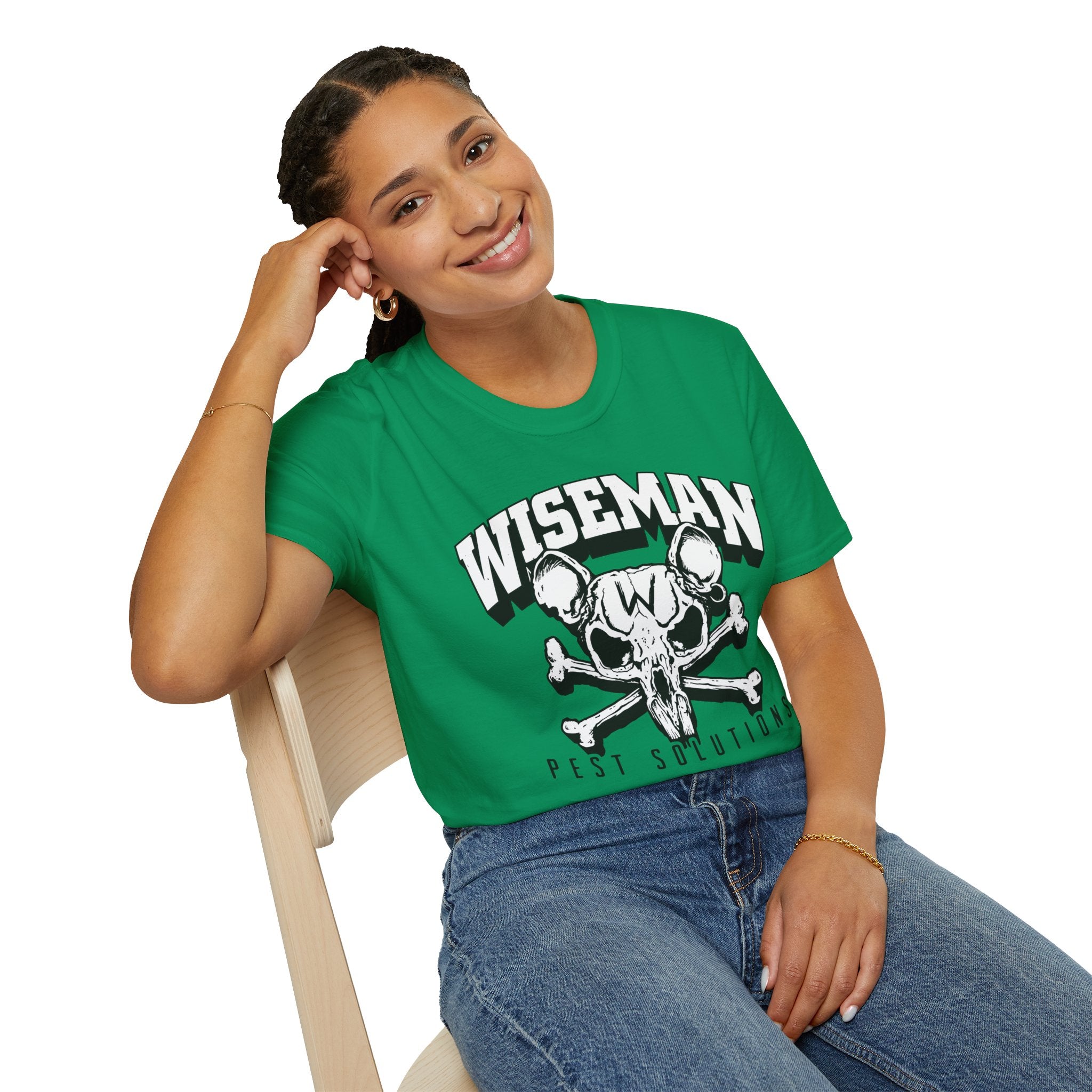 Wiseman Pest Solutions Rat Skull Logo T-Shirt | Exterminator Graphic Tee