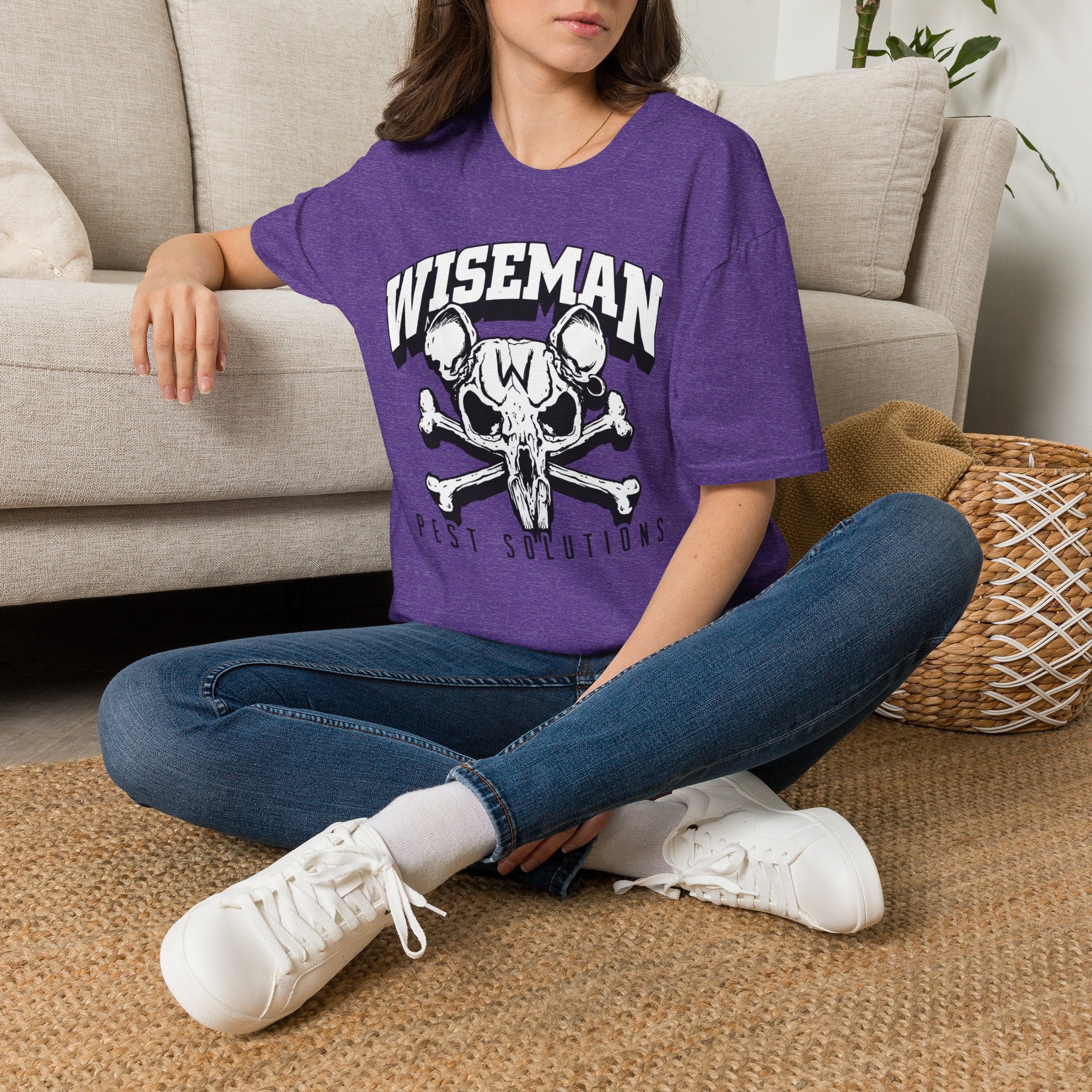 Wiseman Pest Solutions Rat Skull Logo T-Shirt | Exterminator Graphic Tee