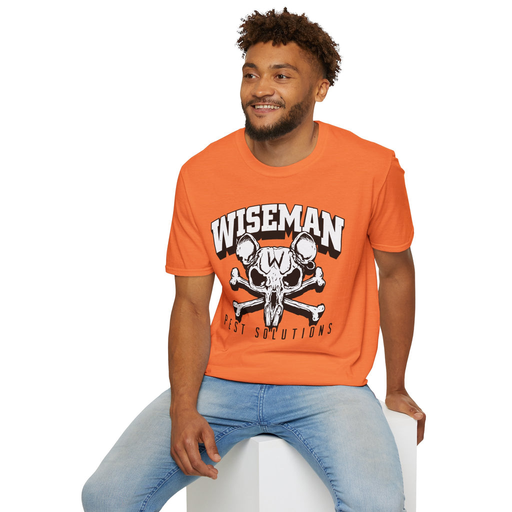 Wiseman Pest Solutions Rat Skull Logo T-Shirt | Exterminator Graphic Tee