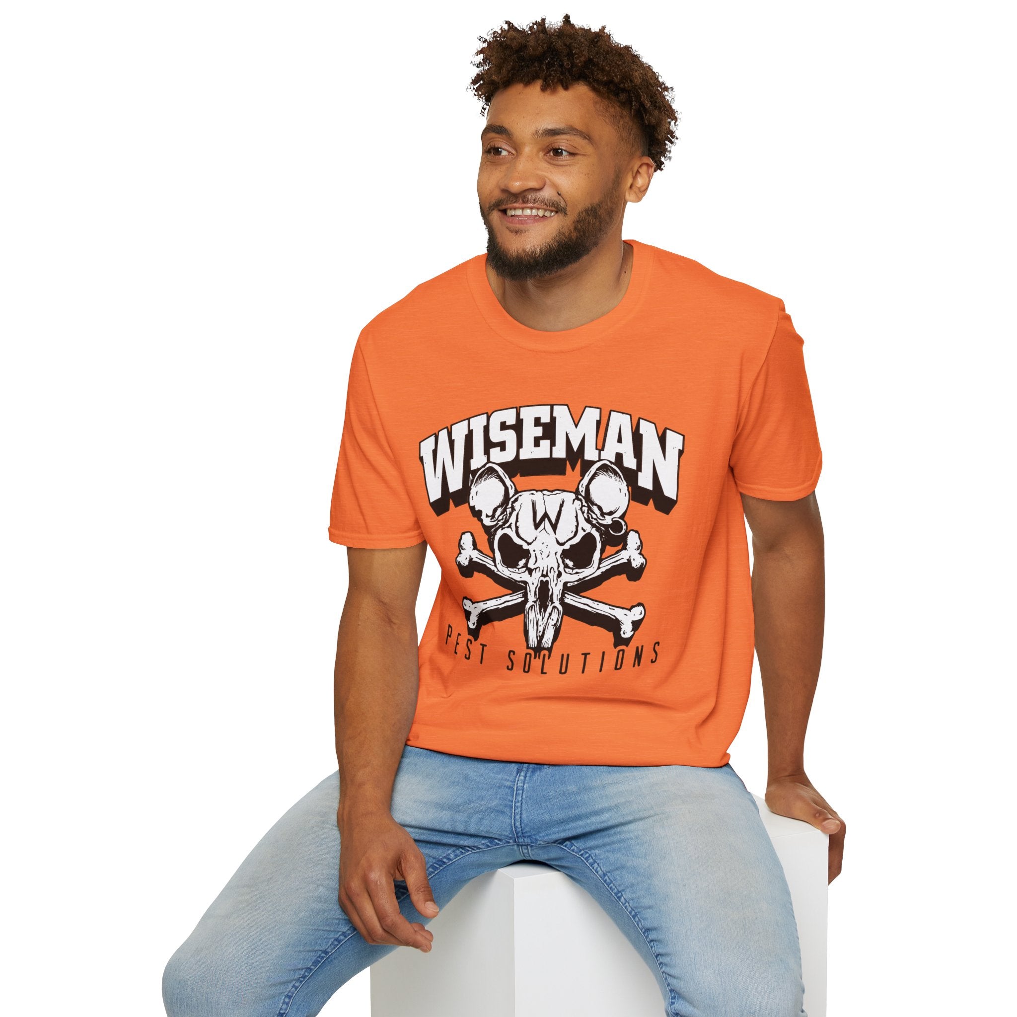 Wiseman Pest Solutions Rat Skull Logo T-Shirt | Exterminator Graphic Tee
