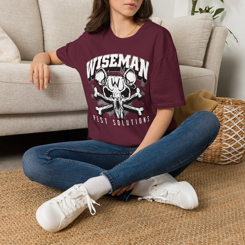 Wiseman Pest Solutions Rat Skull Logo T-Shirt | Exterminator Graphic Tee