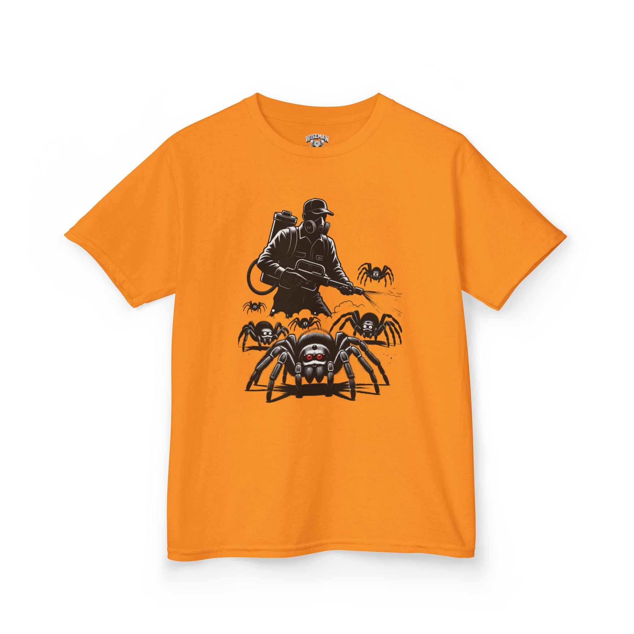 Kids Spider Apocalypse Tee — Creepy Crawly with Exterminator Graphic