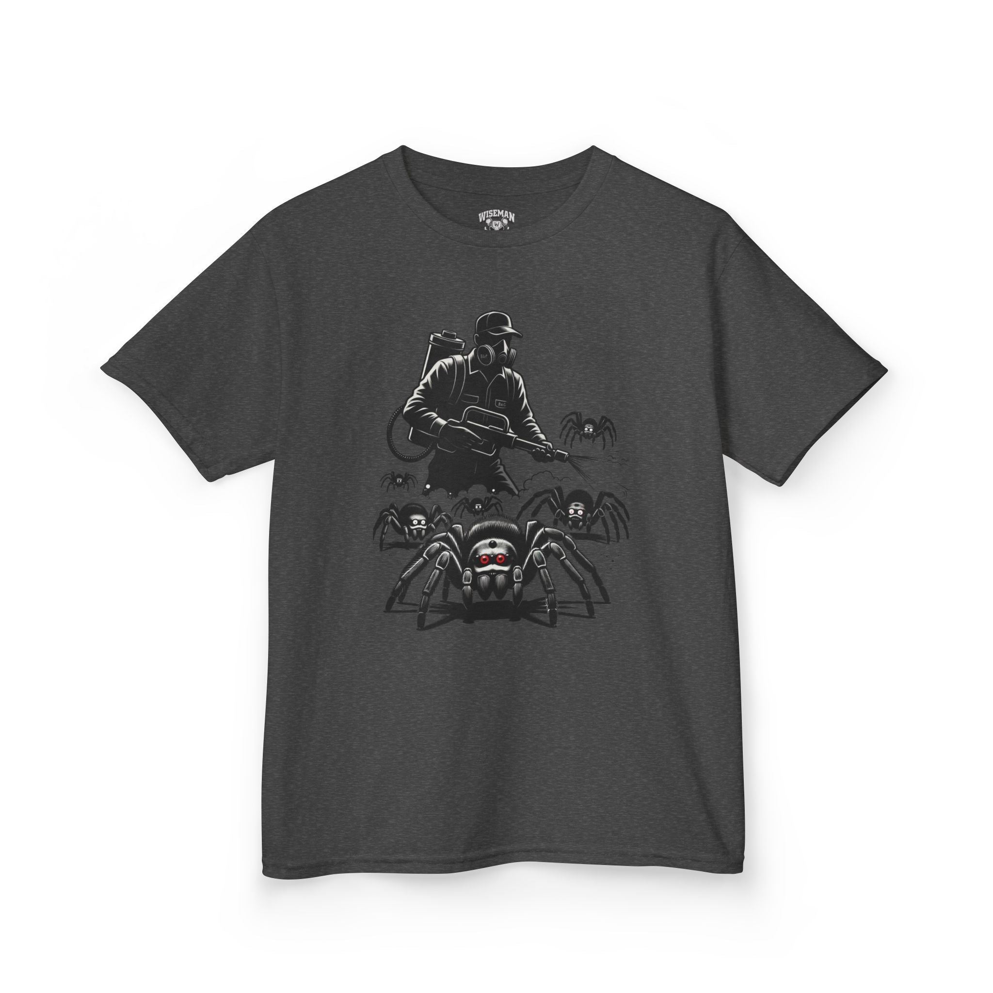 Kids Spider Apocalypse Tee — Creepy Crawly with Exterminator Graphic